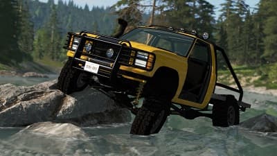 BeamNG crossing river 4x4 simulator